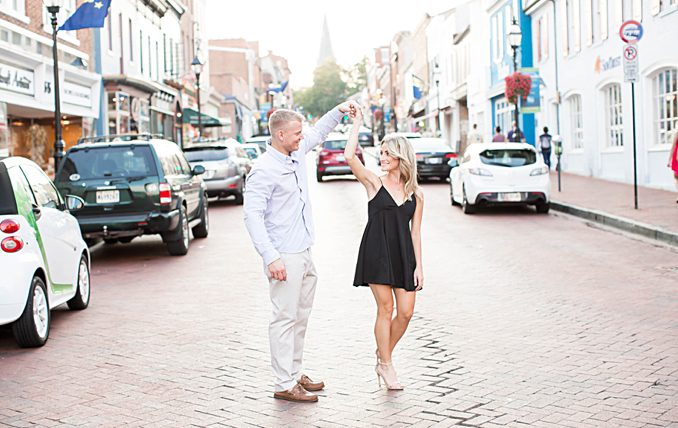 Downtown Annapolis Harbor Engagement | Annapolis Engagement Photo | Little Black Dress is perfect for an Engagement Session | Nautical Engagement Session | Photo by Richard and Tara Photography