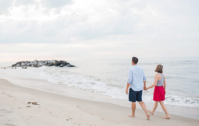 Summer Engagement Outfit Inspiration | Perfect floral dress for an engagement shoot | Cape Henry Lighthouse Virginia | Virginia Beach Engagement | Beach Engagement Session Idea | Photo by Richard and Tara Photography