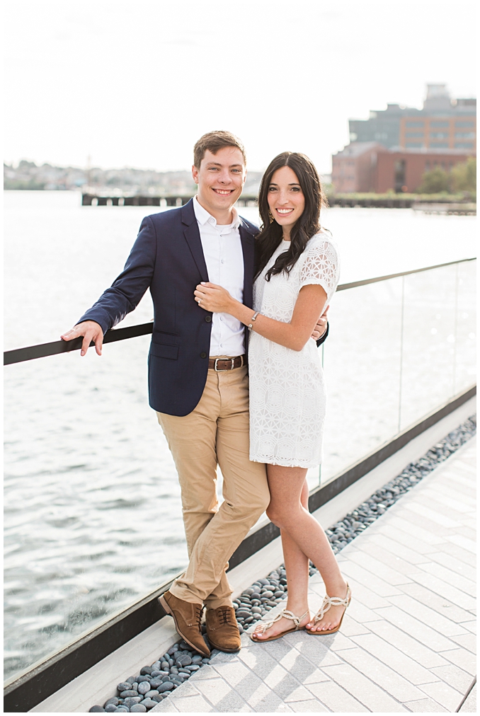 Sagamore Pendry Baltimore Engagement Photo | Sagamore Pendry Baltimore Wedding | Fell's Point Baltimore Engagement Session | Summer Engagement Inspiration in downtown Baltimore | Summer engagement outfit inspiration | Photo by Richard and Tara Photography