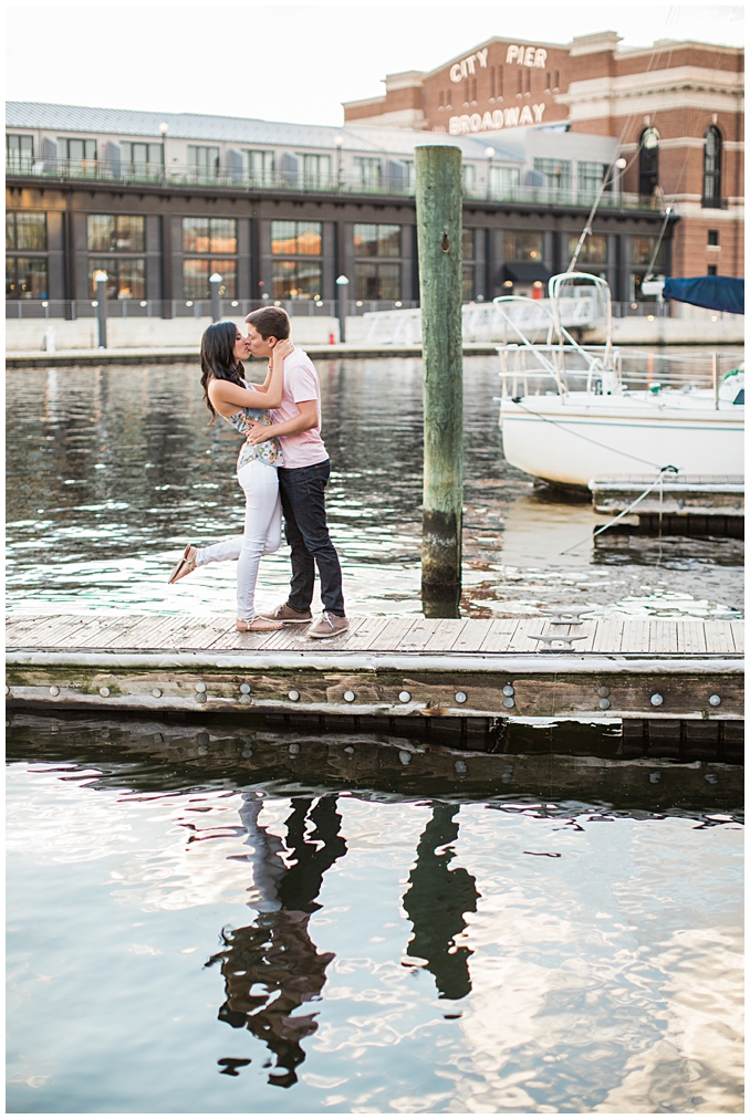 Fell's Point Baltimore Engagement Session | Summer Engagement Inspiration in downtown Baltimore | Summer engagement outfit inspiration | Photo by Richard and Tara Photography