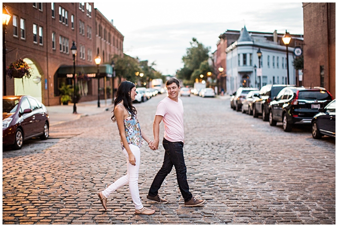 Fell's Point Baltimore Engagement Session | Summer Engagement Inspiration in downtown Baltimore | Summer engagement outfit inspiration | Photo by Richard and Tara Photography
